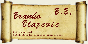 Branko Blažević vizit kartica